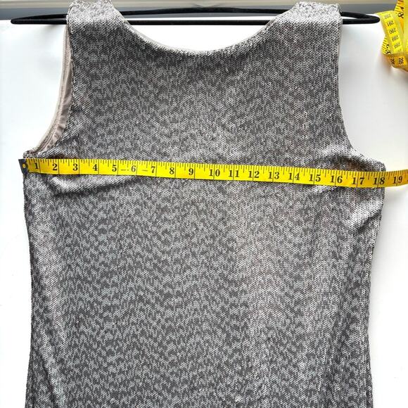 WHBM Sequin Dress, Shift, Silver Sparkle Tank Dress, Holidays, Cocktail, Size L - Picture 8 of 9